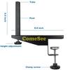Comesee Professional Table Tennis Ping Pong Net Post Set Strength Screw Clamp with Net Clip Insert, 1.5 Inch Width Grip Holder, Tension and Height Adjustable Easy Set Up (Black) view 2