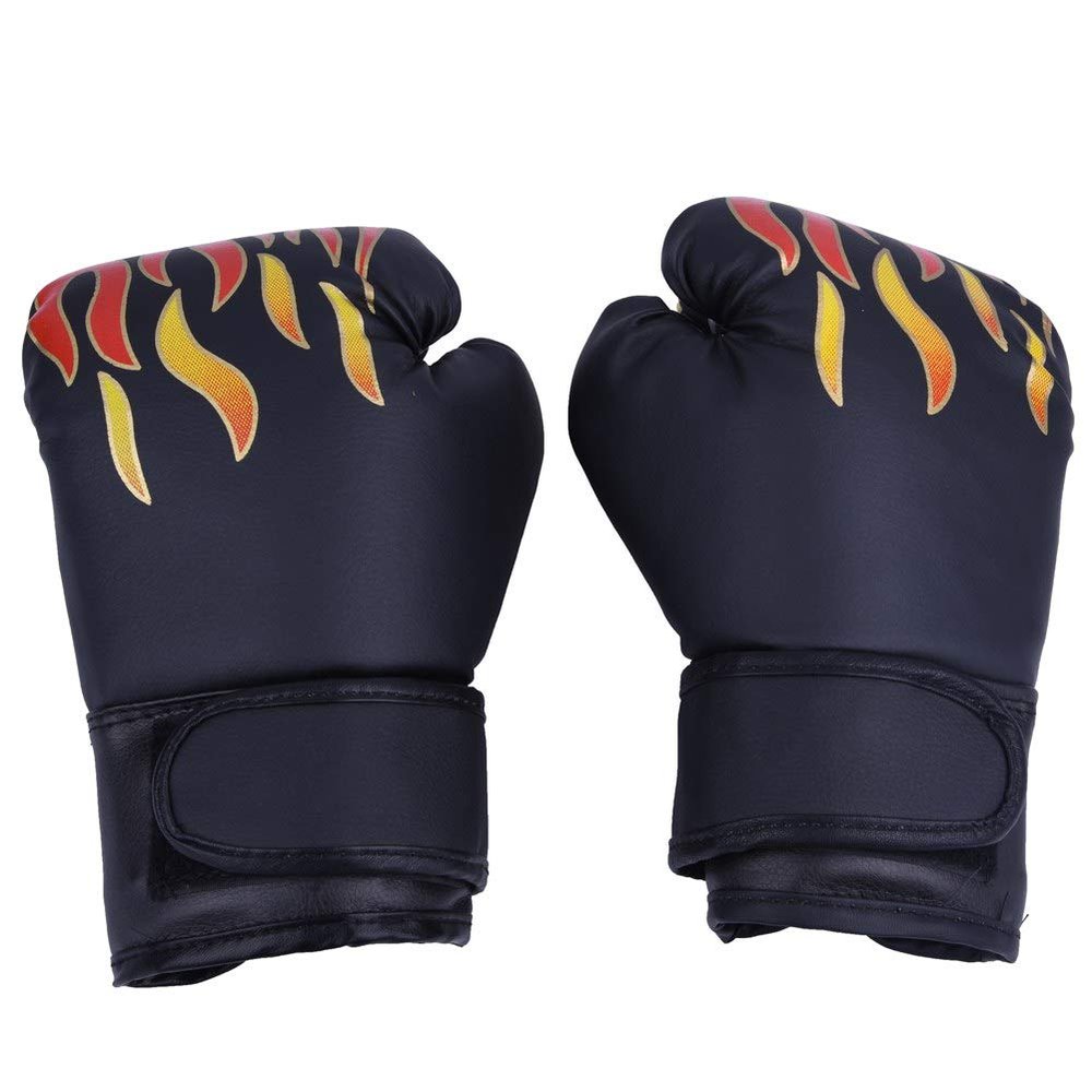VGEBY1 Grappling Gloves, Colorful Child Boxing Fighting Sparring Punching Kickboxing Grappling Sandbag Gloves for Kids Exercise(Black)