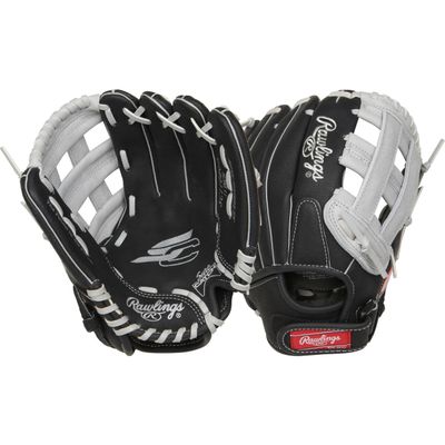 Rawlings | SURE CATCH T-Ball & Youth Baseball Glove | Right Hand Throw | 11" | Black/Grey