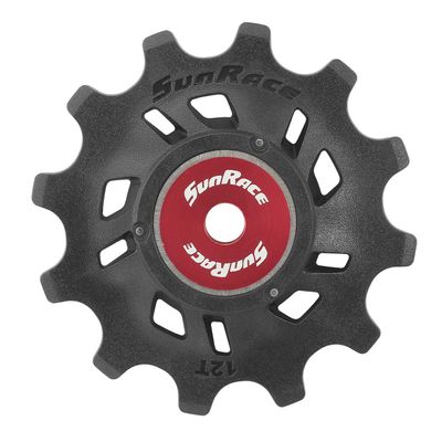 SunRace SP Unisex Adult Gear Pulley, Black/Red, 12D