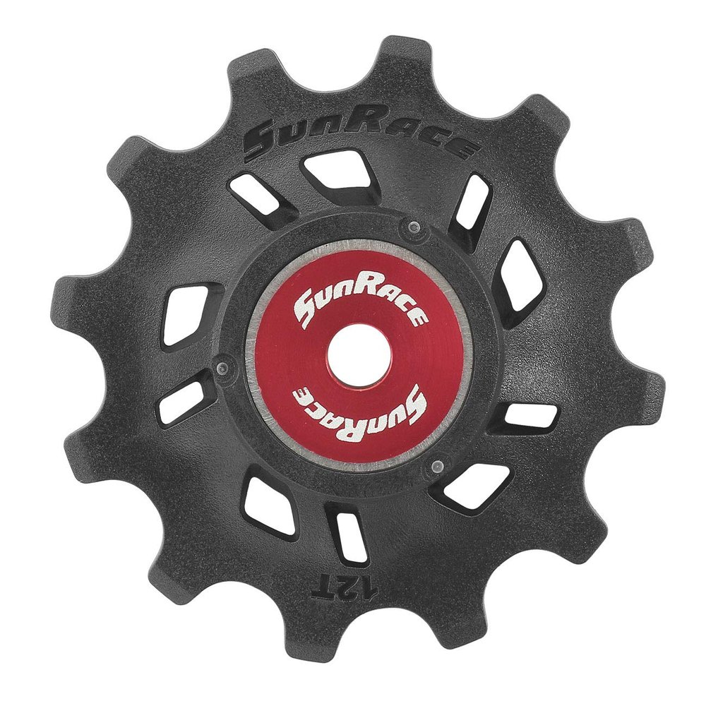 SunRace SP Unisex Adult Gear Pulley, Black/Red, 12D
