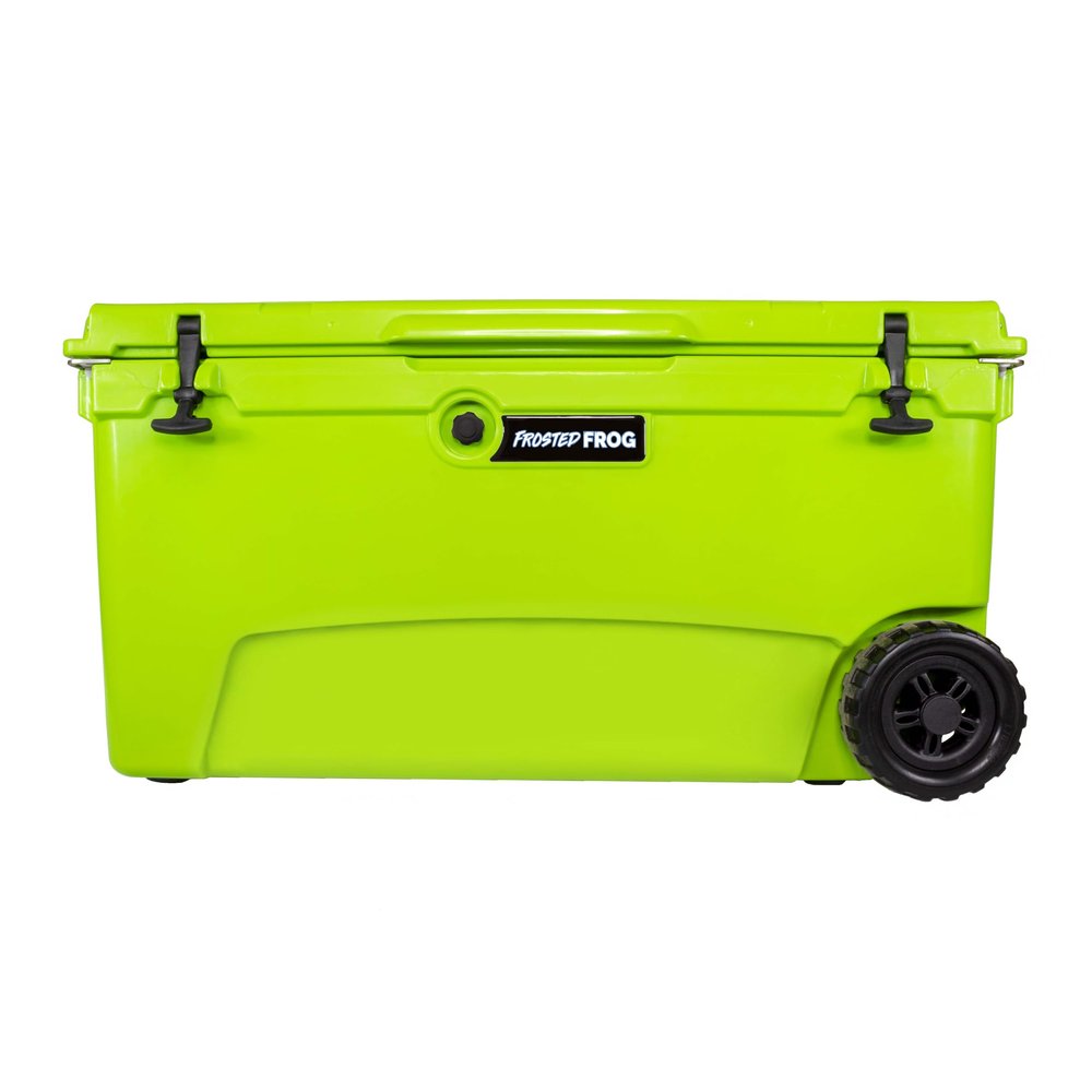 Frosted Frog Original Green 110 Quart Ice Chest Heavy Duty High Performance Roto-Molded Commercial Grade Insulated Cooler with Wheels