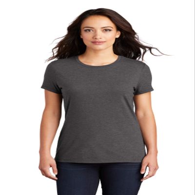 District Women's Perfect Tri Tee. DM130L 4XL Heathered Charcoal