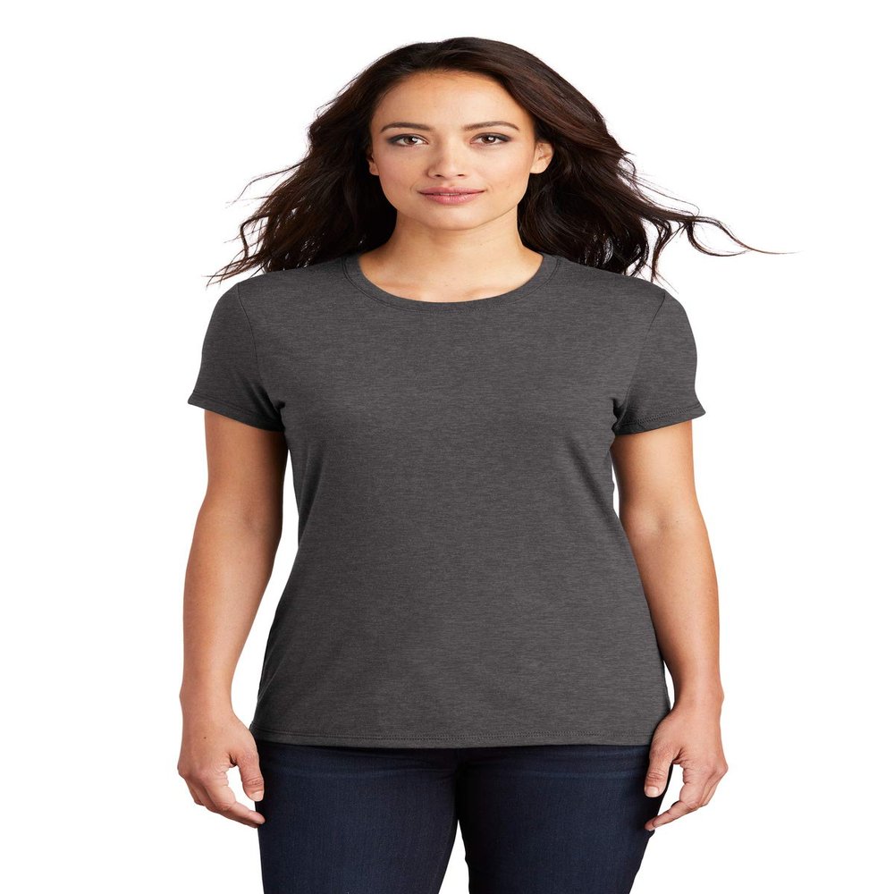 District Women's Perfect Tri Tee. DM130L 4XL Heathered Charcoal