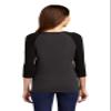 District Women's Perfect Tri 3/4-Sleeve Raglan. DM136L XXL Black/ Black Frost view 3
