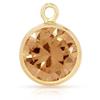 14Kt Gold Filled 6.0mm Cognac CZ Bezel Drop Charm - 2pcs (5854)/1 view 1