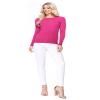 YEMAK Women's Long Sleeve Crewneck Casual Soft Knit Pullover T-Shirt Sweater MK5500-Red-L view 4