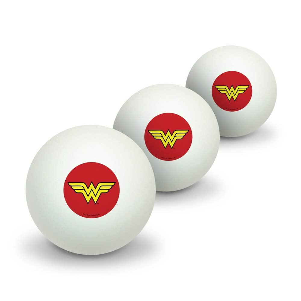 GRAPHICS & MORE Wonder Woman Classic Logo Novelty Table Tennis Ping Pong Ball 3 Pack