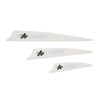 AMEYXGS 50pcs Archery Feather Fletches Plastic Arrow Vanes 2" 3" 4" Hunting Rubber Feather for DIY Hunting Arrows (White, 2inch)