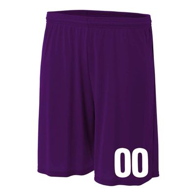 Add-On Performance Soccer Shorts with Free Numbers 3X-Large in Purple