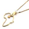 Africa Map Pendant Necklaces Heart African of Maps Jewelry Charms Heart Map (Gold) view 1