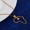 Africa Map Pendant Necklaces Heart African of Maps Jewelry Charms Heart Map (Gold) view 2