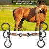 Western All Purpose Ring Horse Snaffle Stainless Steel Copper Roller Jointed Mouth Snaffle Bit Wire Wrapped Mouth view 2