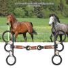 Western All Purpose Ring Horse Snaffle Stainless Steel Copper Roller Jointed Mouth Snaffle Bit Wire Wrapped Mouth view 3