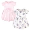 Touched by Nature baby girls Organic Cotton Short-sleeve and Long-sleeve Dresses Casual Dress, Toddler Pink Elephant Short Sleeve, 3T US view 1
