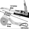 CustomTieDowns 1.5 Inch x 10 Foot Stainless Steel Ratchet Strap, Protective Pad Under Buckle, Stainless Steel Carabiner Clip with Grommet On Both Ends (not Removable). (White) view 2