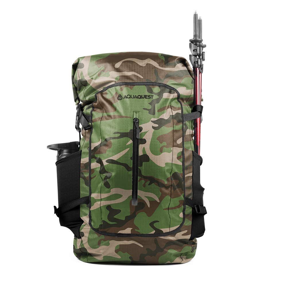 AquaQuest Riparia 45L Waterproof Backpack - Backpacking, Travel, Hunting, Fishing, Camping DayPack - Camo