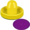 ONE250 Air Hockey Pushers and Purple Air Hockey Pucks, Goal Handles Paddles Replacement Accessories for Game Tables (4 Striker, 4 Puck Pack) (Yellow) view 3