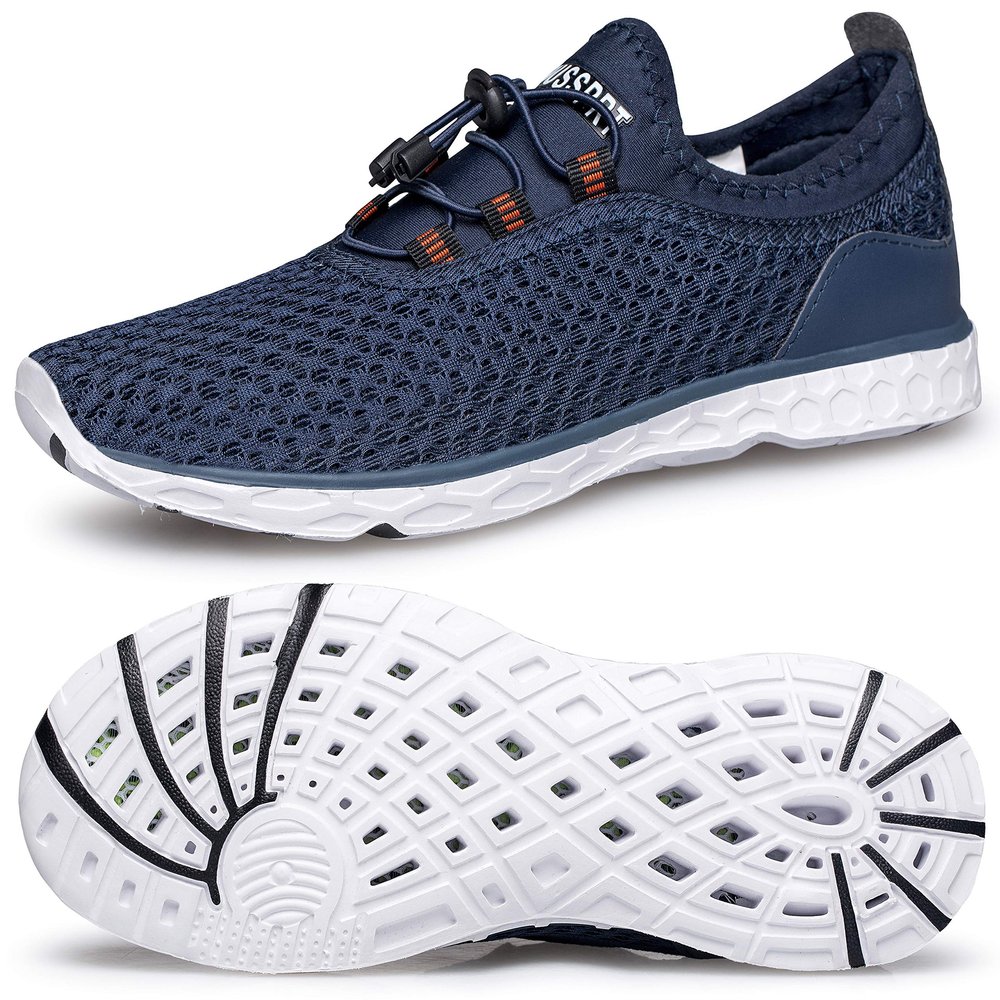 DOUSSPRT Men's Water Shoes Quick Drying Sports Aqua Shoes Blue Size 12.5