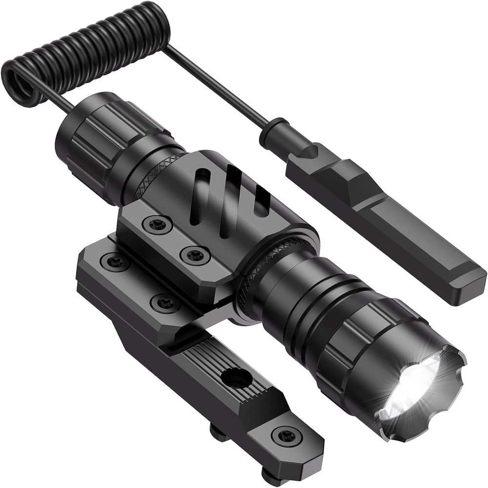 Feyachi FL14-MB Flashlight 1200 Lumen Matte Black LED Light with Flashlight Mount and Pressure Switch Included