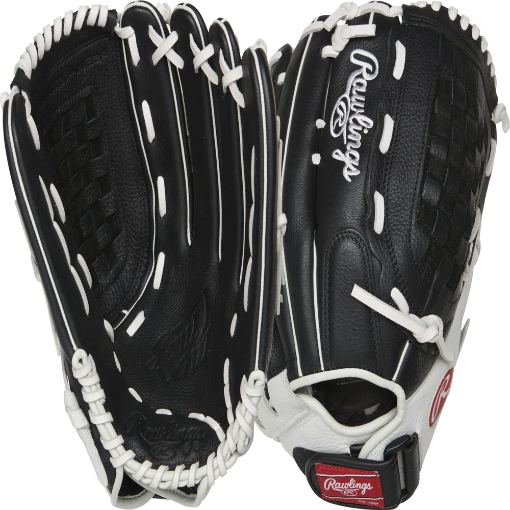 Rawlings | Shutout Fastpitch Softball Glove | RHT | 13' | Basket Web | Black / White