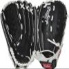 Rawlings | Shutout Fastpitch Softball Glove | RHT | 13' | Basket Web | Black / White view 1