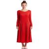 MYRISAM Adults Women Seamed Praise Robe Worship Dance Dress Long Sleeve Gold Metallic Liturgical Full Length Dancewear Red XL view 2