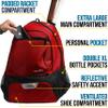 Athletico Premier Tennis Backpack - Tennis Bag Holds 2 Rackets in Padded Compartment | Separate Ventilated Shoe Compartment | Tennis Bags for Men or Women (Red) view 4