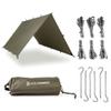 AquaQuest Safari Tarp Kit  Lightweight Waterproof (5,000 mm) Seam-Taped Ripstop Rain Fly for Backpacking, Thru-Hiking & Hammock Camping  10x10 Olive Drab view 1
