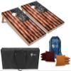Tailgating Pros Rustic American Flag Cornhole Boards w/Bean Bags - 4'x2' Distressed Flag Cornhole Game w/Carrying Case & Corn Hole Bags view 1