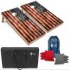Tailgating Pros Rustic American Flag Cornhole Boards w/Bean Bags - 4'x2' Distressed Flag Cornhole Game w/Carrying Case & Corn Hole Bags view 1