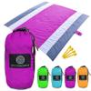 ECCOSOPHY Sandproof Beach Blanket - Oversized Sand Free Beach Mat 9'x10' - Lightweight Outdoor Picnic Blanket Anchored with 4 Corner Sand Pockets & Plastic Stakes - Heat Proof, Quick Drying & Compact view 1