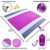 ECCOSOPHY Sandproof Beach Blanket - Oversized Sand Free Beach Mat 9'x10' - Lightweight Outdoor Picnic Blanket Anchored with 4 Corner Sand Pockets & Plastic Stakes - Heat Proof, Quick Drying & Compact view 2