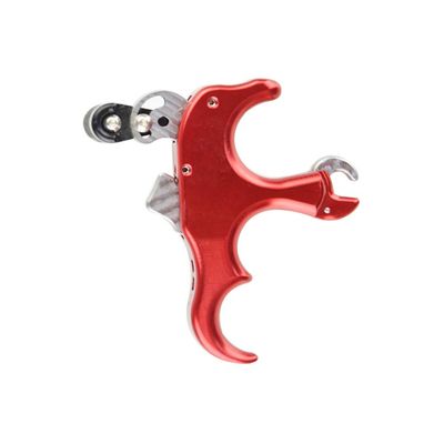 SHARROW Archery 3 Finger Release Thumb Trigger Automatic Compound Bow Release Aids Bow Aluminum Alloy Archery Thumb Trigger (red)