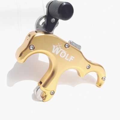 Archery Release Aids 3 Fingers Thumb Release Automatic Thumb Caliper Trigger for Compound Bow Hunting Shooting (Gold)