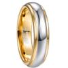 NUNCAD 6mm 14K Gold-Plated Tungsten Rings for Men Women Two-Tone Silver-Plated Polished Finish Wedding Bands Step Edges Size 11.5 view 1