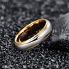 NUNCAD 6mm 14K Gold-Plated Tungsten Rings for Men Women Two-Tone Silver-Plated Polished Finish Wedding Bands Step Edges Size 11.5 view 2