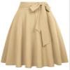 Ladies Aline Street Skirts High Waisted Swing Skirt Khaki Skirt with Pockets, M view 1