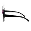 SA106 Girls Child Size Flower Trim Unicorn Kitty Ear Plastic Round Sunglasses Black Smoke view 3