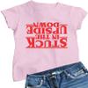 Medium Pink Women Stuck in The Upside Down T-Shirt view 1