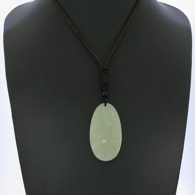 1.8" China Certified Nature Hetian Nephrite Jade Blessing Kwan-yin Hand Carved Necklace Pendant 4984