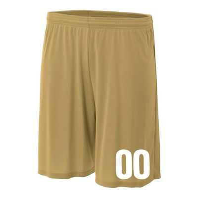 Add-On Performance Soccer Shorts with Free Numbers Adult 2X-Large in Vegas Gold