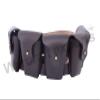 British Army Infantry Military Reproduction Genuine Leather Brown 5 Five Pocket Pouches P1903 1903 WW1 WWI & WW2 WWII Ammo Clips Rounds Shoulder Rig Bandolier view 3