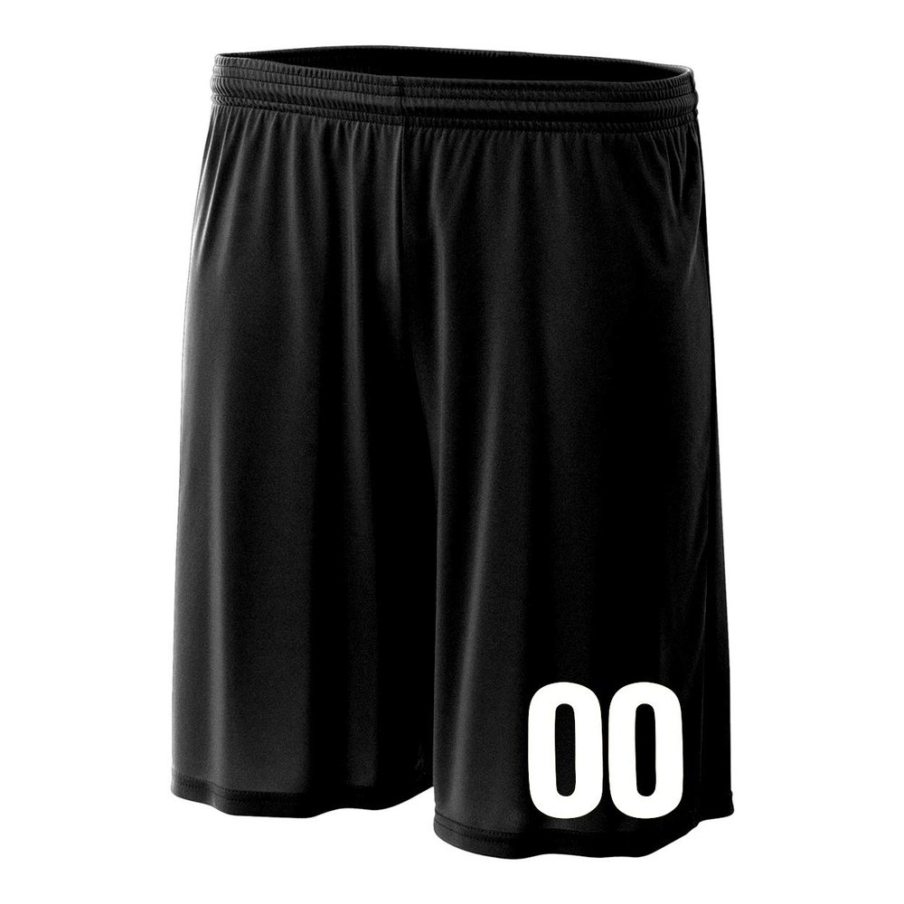 Add-On Performance Soccer Shorts with Free Numbers Youth Medium in Black