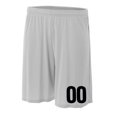 Add-On Performance Soccer Shorts with Free Numbers Youth Medium in Grey