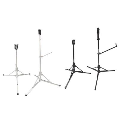 SHARROW Archery Bow Stand Recurve Bow Holder Foldable Bowstand Aluminum Alloy Bow Stands Rack Holding Bow Accessory (Silver, Short)