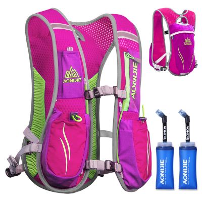TRIWONDER Running Vest for Women Pink Hydration Backpack Water Pack 5.5L Lightweight Runner Marathon Trail Hiking Cycling (Rose Red - with 2 Soft Water Bottles (350ml))