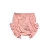 3PC Shorts Set Newborn Baby Girls Boys PP Pants Cotton Linen Blend Cute Floral Bloomer Triangle Shorts (B White+Yellow+Pink,6-12 Months) view 3