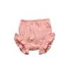 3PC Shorts Set Newborn Baby Girls Boys PP Pants Cotton Linen Blend Cute Floral Bloomer Triangle Shorts (B White+Yellow+Pink,6-12 Months) view 4