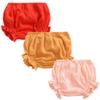 3PC Shorts Set Newborn Baby Girls Boys PP Pants Cotton Linen Blend Cute Floral Bloomer Triangle Shorts (A Red+Yellow+Pink,2-3 Years) view 1